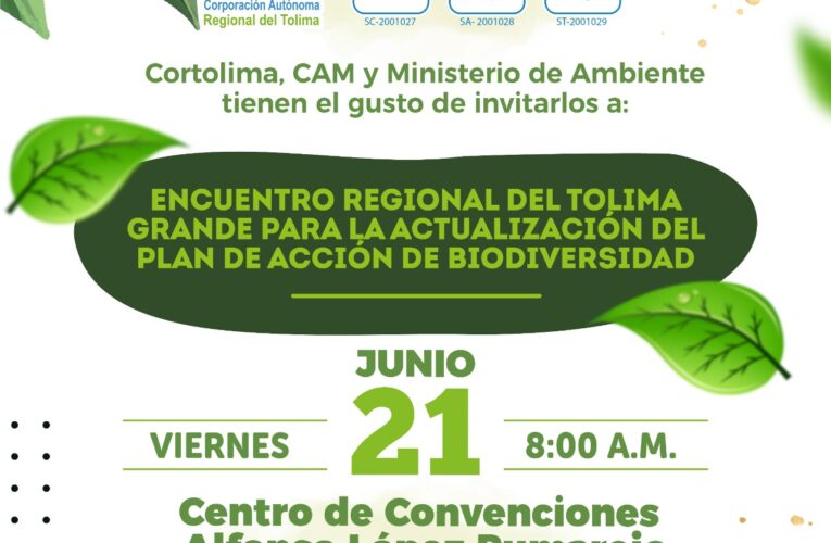 Ibagué será sede de Encuentro Regional del Tolima Grande rumbo a la COP16